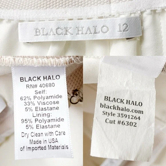 Black Halo Jada Jumpsuit White Porcelain Women’s 12 - Picture 10 of 11